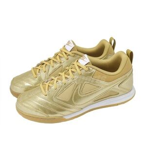 NIKE GATO LV8 GS Gold Metallic White 4.5Y Sneakers ll7084-700